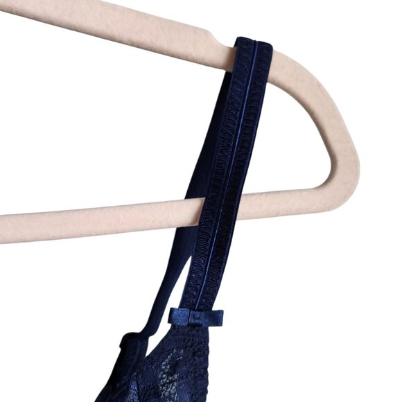 Panache Bra 40DD 40 E Blue Navy Women's Envy Bra Underwire Lace Back Close - Picture 3 of 9